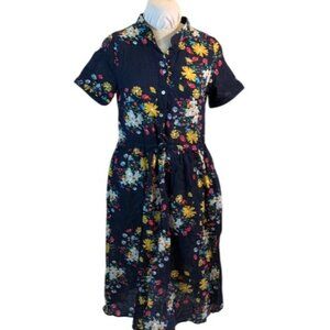 NWT Zaful Floral Print Short Sleeve Dress has Pockets w/ Belt Medium